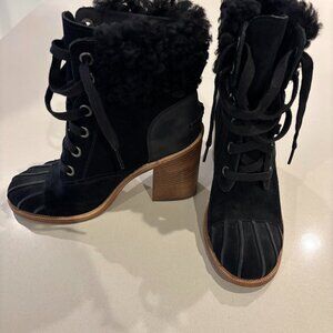 UGG Jaxon High Heel Boot Black 6.5 - NEW